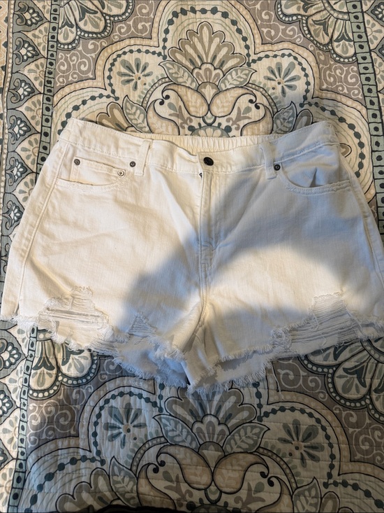 aerie Pants - Aerie Distressed White Women's Denim Shorts